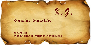 Kondás Gusztáv névjegykártya