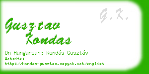 gusztav kondas business card