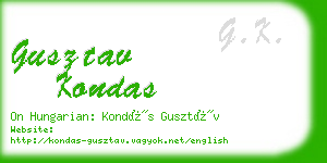 gusztav kondas business card